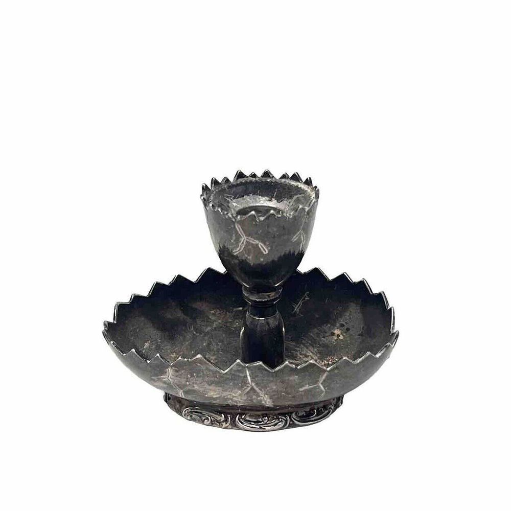 Antique Wilcox Silver Plate Miniature Candle Holder Bowl Vintage Silver Decor